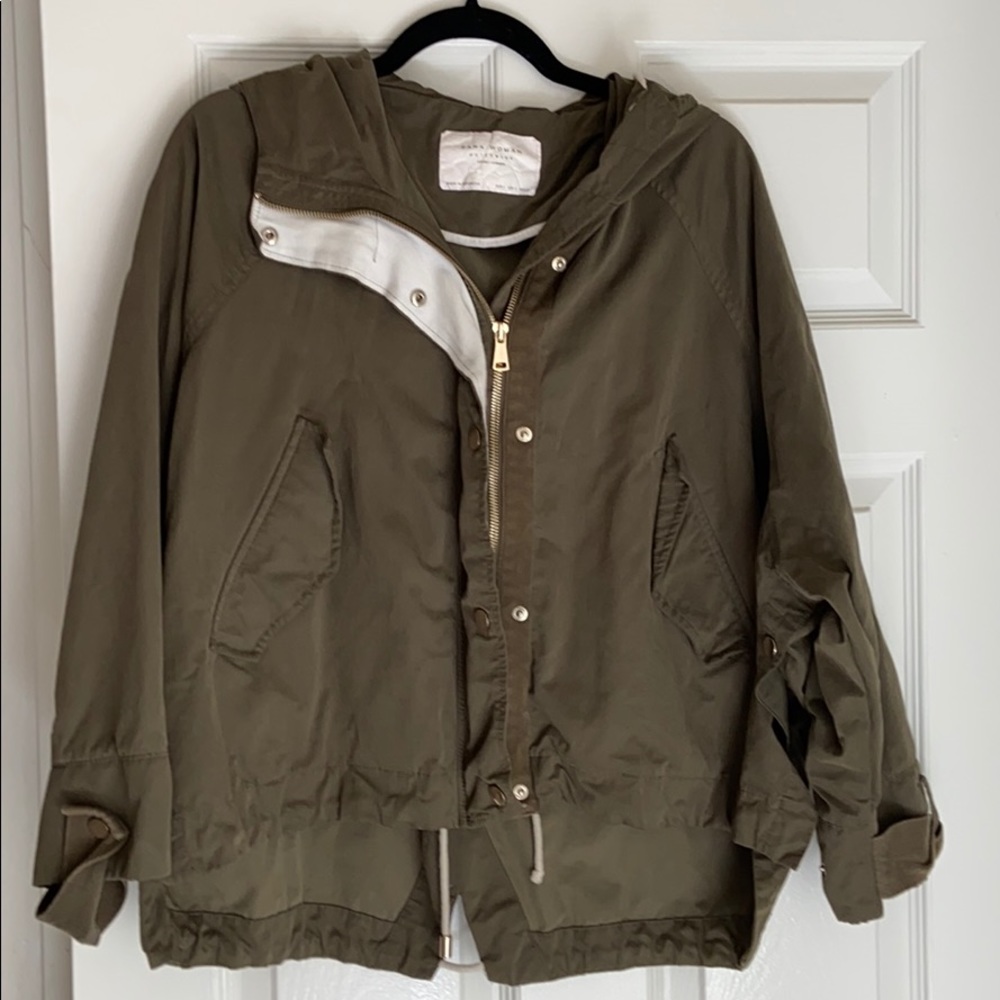 Zara Woman Outerwear Army Green Cargo Jacket